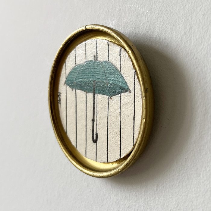 Peinture Le Parapluie Anglais Bleu Ouvert – Image 3