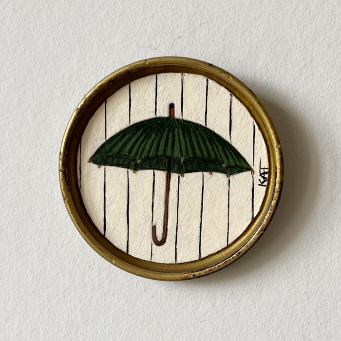 Peinture Le Parapluie Anglais Vert Ouvert